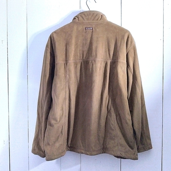 tan quarter zip faux-suede pullover - Picture 2 of 8